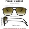imageFEISEDY Aviator Bifocal Reading Sunglasses for Men Women Vintage Square Tinted Blue Light Blocking Readers B0181Black Framegradient Tea