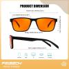 imageFEISEDY Blue Light Glasses for Better Sleep Amber Computer Gaming TV Anti Eyestrain Glasses with Spring Hinge B0249Matte Black