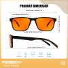 imageFEISEDY Blue Light Glasses for Better Sleep Amber Computer Gaming TV Anti Eyestrain Glasses with Spring Hinge B0249Matte BlackBrown Leg