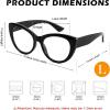 imageFEISEDY CatEye Blue Light Reading Glasses for Women Thick Fashion Anti Glare Digital Eyestrain Readers B0230Black