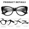 imageFEISEDY CatEye Blue Light Reading Glasses for Women Thick Fashion Anti Glare Digital Eyestrain Readers B0230Black