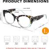 imageFEISEDY CatEye Blue Light Reading Glasses for Women Thick Fashion Anti Glare Digital Eyestrain Readers B0230Blue Tortoise