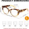 imageFEISEDY CatEye Blue Light Reading Glasses for Women Thick Fashion Anti Glare Digital Eyestrain Readers B0230Tea Tortoise