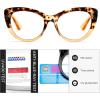 imageFEISEDY CatEye Blue Light Reading Glasses for Women Thick Fashion Anti Glare Digital Eyestrain Readers B0230Tea Tortoise