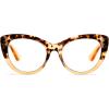 imageFEISEDY CatEye Blue Light Reading Glasses for Women Thick Fashion Anti Glare Digital Eyestrain Readers B0230Tea Tortoise