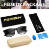imageFEISEDY Classic Bifocal Reader Sunglasses for Women Men Square Blue Light Reading Glasses B0231Black Framegradient Gray Lens