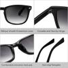 imageFEISEDY Classic Bifocal Reader Sunglasses for Women Men Square Blue Light Reading Glasses B0231Black Framegradient Gray Lens