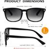 imageFEISEDY Classic Bifocal Reader Sunglasses for Women Men Square Blue Light Reading Glasses B0231Black Framegradient Gray Lens