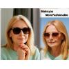 imageFEISEDY Classic Bifocal Reader Sunglasses for Women Men Square Blue Light Reading Glasses B0231Champagne Framegradient Tea Lens