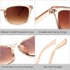 imageFEISEDY Classic Bifocal Reader Sunglasses for Women Men Square Blue Light Reading Glasses B0231Champagne Framegradient Tea Lens