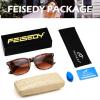 imageFEISEDY Classic Bifocal Reader Sunglasses for Women Men Square Blue Light Reading Glasses B0231Tortoise Framegradient Tea Lens