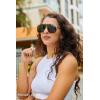 imageFEISEDY Classic Siamese One Piece Oversized Sunglasses Nice Rimless Stylish Retro Design for Women Men B263401 Black