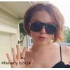 imageFEISEDY Classic Siamese One Piece Oversized Sunglasses Nice Rimless Stylish Retro Design for Women Men B263401 Black