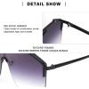 imageFEISEDY Classic Siamese One Piece Oversized Sunglasses Nice Rimless Stylish Retro Design for Women Men B263402 Blackgrey