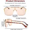 imageFEISEDY Classic Siamese One Piece Oversized Sunglasses Nice Rimless Stylish Retro Design for Women Men B263403 Leopardpink