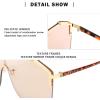imageFEISEDY Classic Siamese One Piece Oversized Sunglasses Nice Rimless Stylish Retro Design for Women Men B263403 Leopardpink