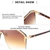 imageFEISEDY Classic Siamese One Piece Oversized Sunglasses Nice Rimless Stylish Retro Design for Women Men B263404 Leopardbrown