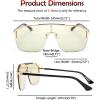 imageFEISEDY Classic Siamese One Piece Oversized Sunglasses Nice Rimless Stylish Retro Design for Women Men B263405 Transparent Green