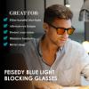 imageFEISEDY Fashion Blue Light Blocking Glasses for Men Women Computer Gaming Glasses Anti Eyestrain Sleeping Glasses B1225Tortoise