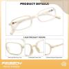 imageFEISEDY Fashion Rectangular Blue Light Glasses for Women Retro Small Frames Vintage Trendy 90s Square Eyeglasses B0255Beige