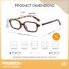 imageFEISEDY Fashion Rectangular Blue Light Glasses for Women Retro Small Frames Vintage Trendy 90s Square Eyeglasses B0255Tortoise
