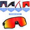imageFEISEDY Kids Sunglasses Polarized Youth Baseball Sunglasses Sports Cycling Glasses for Boys Girls Age 48 B0183Black Frame Red Mirrored Lens