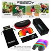imageFEISEDY Kids Sunglasses Polarized Youth Baseball Sunglasses Sports Cycling Glasses for Boys Girls Age 48 B0183Black Frame Red Mirrored Lens