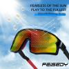 imageFEISEDY Kids Sunglasses Polarized Youth Baseball Sunglasses Sports Cycling Glasses for Boys Girls Age 48 B0183Black Frame Red Mirrored Lens