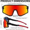 imageFEISEDY Kids Sunglasses Polarized Youth Baseball Sunglasses Sports Cycling Glasses for Boys Girls Age 48 B0183Black Frame Red Mirrored Lens