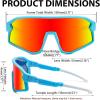 imageFEISEDY Kids Sunglasses Polarized Youth Baseball Sunglasses Sports Cycling Glasses for Boys Girls Age 48 B0183Blue Frame Red Mirrored Lens