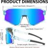 imageFEISEDY Kids Sunglasses Polarized Youth Baseball Sunglasses Sports Cycling Glasses for Boys Girls Age 48 B0183Transparent Blue Frame Blue Mirrored Lens