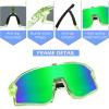 imageFEISEDY Kids Sunglasses Polarized Youth Baseball Sunglasses Sports Cycling Glasses for Boys Girls Age 48 B0183Transparent Green Frame Green Mirrored Lens