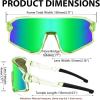 imageFEISEDY Kids Sunglasses Polarized Youth Baseball Sunglasses Sports Cycling Glasses for Boys Girls Age 48 B0183Transparent Green Frame Green Mirrored Lens