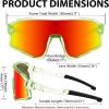 imageFEISEDY Kids Sunglasses Polarized Youth Baseball Sunglasses Sports Cycling Glasses for Boys Girls Age 48 B0183Transparent Green Frame Red Mirrored Lens