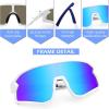 imageFEISEDY Kids Sunglasses Polarized Youth Baseball Sunglasses Sports Cycling Glasses for Boys Girls Age 48 B0183White Frame Blue Mirrored Lens
