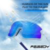 imageFEISEDY Kids Sunglasses Polarized Youth Baseball Sunglasses Sports Cycling Glasses for Boys Girls Age 48 B0183White Frame Blue Mirrored Lens