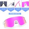 imageFEISEDY Kids Sunglasses Polarized Youth Baseball Sunglasses Sports Cycling Glasses for Boys Girls Age 48 B0183White Frame Pink Mirrored Lens