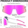 imageFEISEDY Kids Sunglasses Polarized Youth Baseball Sunglasses Sports Cycling Glasses for Boys Girls Age 48 B0183White Frame Pink Mirrored Lens