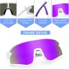 imageFEISEDY Kids Sunglasses Polarized Youth Baseball Sunglasses Sports Cycling Glasses for Boys Girls Age 48 B0183White Frame Purple Mirrored Lens