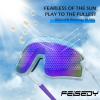 imageFEISEDY Kids Sunglasses Polarized Youth Baseball Sunglasses Sports Cycling Glasses for Boys Girls Age 48 B0183White Frame Purple Mirrored Lens