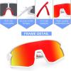 imageFEISEDY Kids Sunglasses Polarized Youth Baseball Sunglasses Sports Cycling Glasses for Boys Girls Age 48 B0183White Frame Red Mirrored Lens