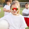 imageFEISEDY Kids Sunglasses Polarized Youth Baseball Sunglasses Sports Cycling Glasses for Boys Girls Age 48 B0183White Frame Red Mirrored Lens