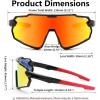 imageFEISEDY Kids Teens Baseball Polarized Sunglasses Lightweight Frame UV400 Sports Cycling Shades for Boys Girls B0190Black Frame Red Mirrored Lens
