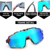 imageFEISEDY Kids Teens Baseball Polarized Sunglasses Lightweight Frame UV400 Sports Cycling Shades for Boys Girls B0190Muticolor Frame Blue Mirrored Lens