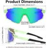 imageFEISEDY Kids Teens Baseball Polarized Sunglasses Lightweight Frame UV400 Sports Cycling Shades for Boys Girls B0190Transparent Green Frame Green Mirrored Lens