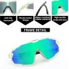 imageFEISEDY Kids Teens Baseball Polarized Sunglasses Lightweight Frame UV400 Sports Cycling Shades for Boys Girls B0190Transparent Green Frame Green Mirrored Lens