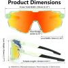 imageFEISEDY Kids Teens Baseball Polarized Sunglasses Lightweight Frame UV400 Sports Cycling Shades for Boys Girls B0190Transparent Green Frame Red Mirrored Lens