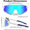 imageFEISEDY Kids Teens Baseball Polarized Sunglasses Lightweight Frame UV400 Sports Cycling Shades for Boys Girls B0190White Frame Blue Mirrored Lens