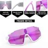 imageFEISEDY Kids Teens Baseball Polarized Sunglasses Lightweight Frame UV400 Sports Cycling Shades for Boys Girls B0190White Frame Purple Mirrored Lens