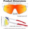imageFEISEDY Kids Teens Baseball Polarized Sunglasses Lightweight Frame UV400 Sports Cycling Shades for Boys Girls B0190White Frame Red Mirrored Lens